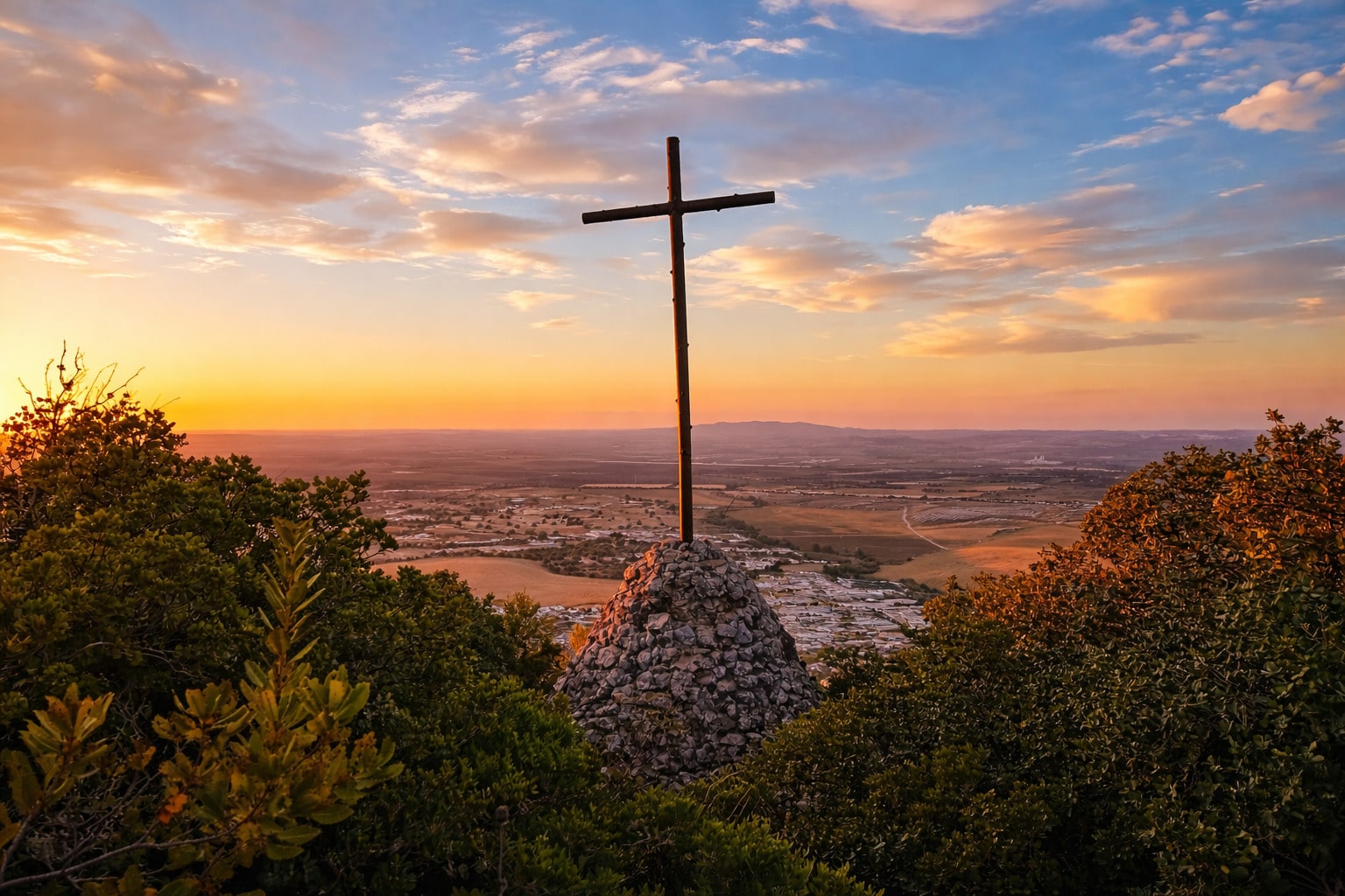 Monte de la Cruz al atardecer